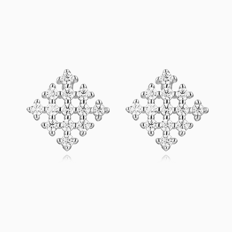 Shining Star Jewelry Unique Design Hip Hop Men Moissanite Hollow Stud Earrings