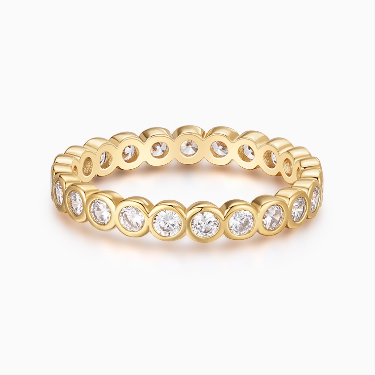 Shining Star Jewelry Solid 14K Gold Cubic Zirconia Eternity Ring Gift For Women Shining Star Jewelry Solid 14K Gold Cubic Zirconia Eternity Ring Gift For Women