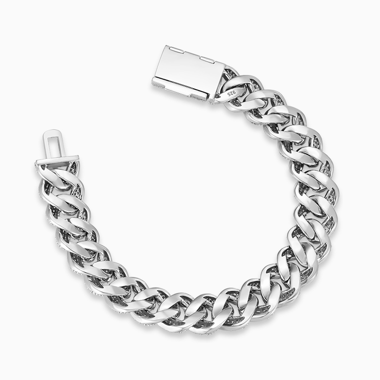 Shining Star Jewelry Unique Design Baguette CZ Iced Out Circular Cuban Bracelet