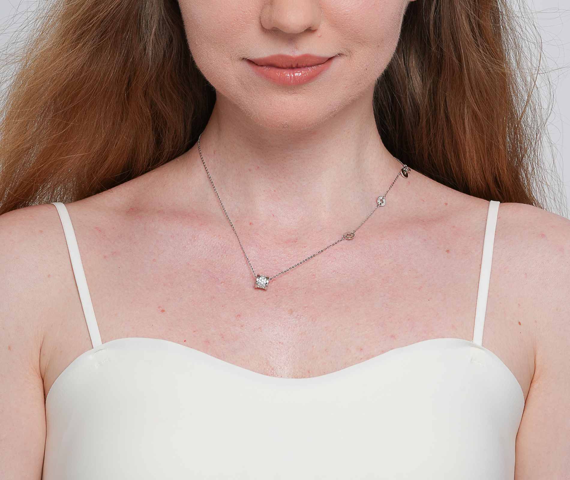 Shining Star Jewelry Women's Diamond 925 Silver Daily Simple Style Fine Necklace Shining Star Jewelry Women's Diamond 925 Silver Daily Simple Style Fine Necklace