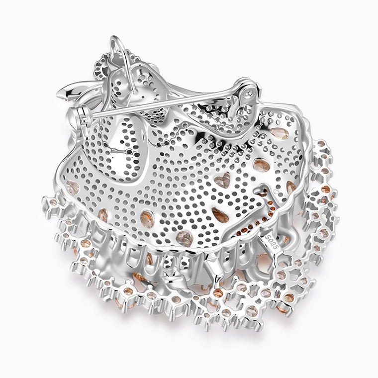 Shining Star Jewelry Luxury Iced Out CZ 925 Silver Exquisite Dancing Girl Brooch Shining Star Jewelry Luxury Iced Out CZ 925 Silver Exquisite Dancing Girl Brooch