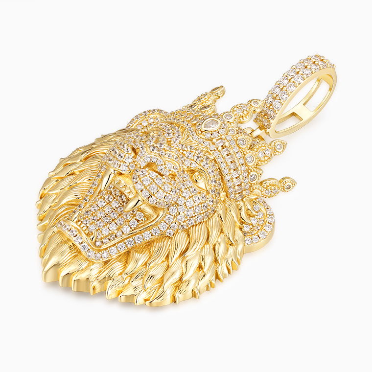 Shining Star Jewelry Hip Hop Jewelry Moissanite Diamond Lion King Pendant