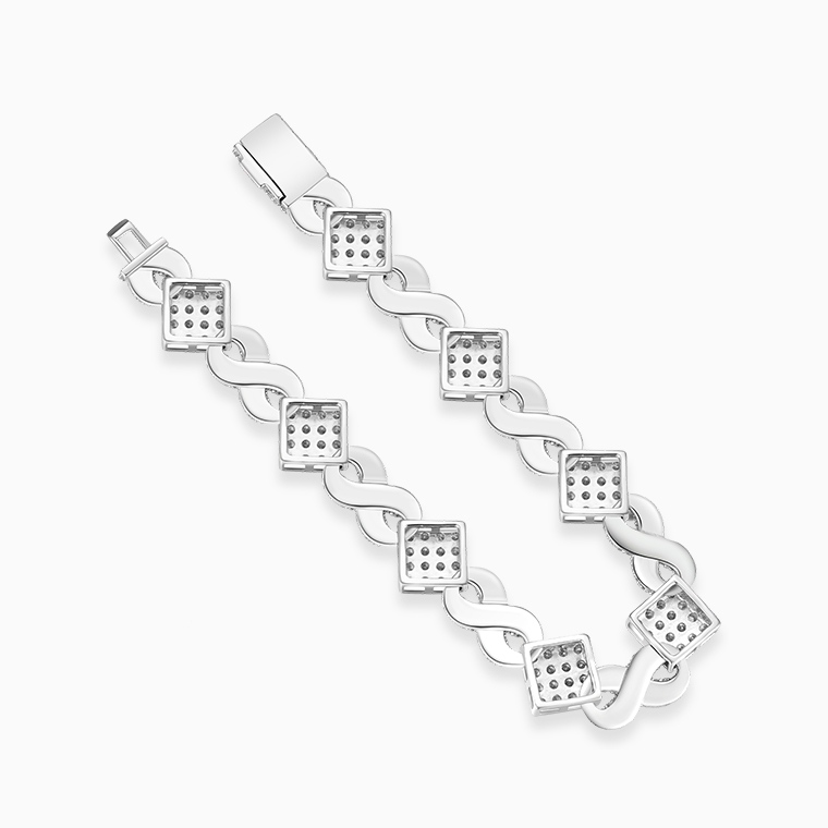 Shining Star Jewelry Micro Pave CZ Silver Hip Hop Street Style Infinity Bracelet