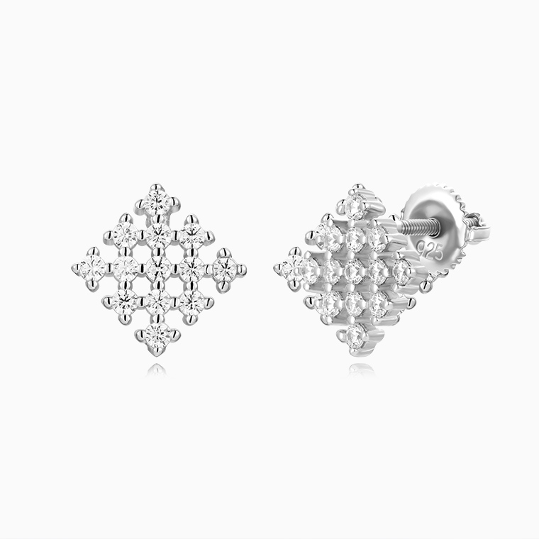 Shining Star Jewelry Unique Design Hip Hop Men Moissanite Hollow Stud Earrings  | Official website