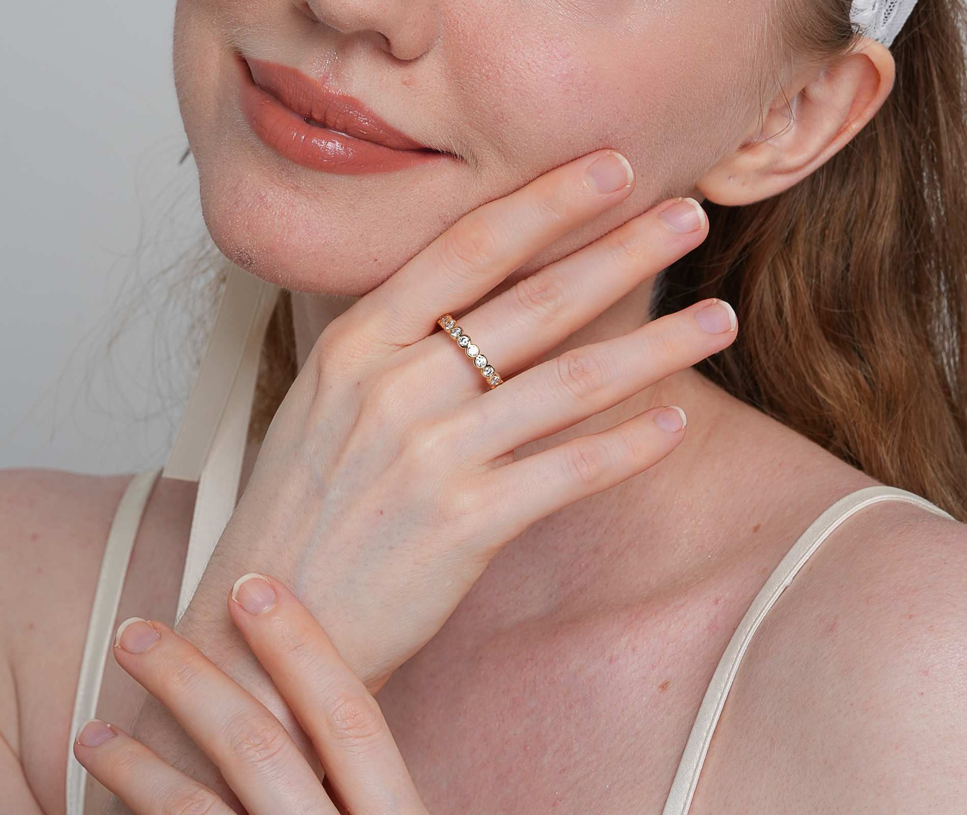 Shining Star Jewelry Solid 14K Gold Cubic Zirconia Eternity Ring Gift For Women Shining Star Jewelry Solid 14K Gold Cubic Zirconia Eternity Ring Gift For Women