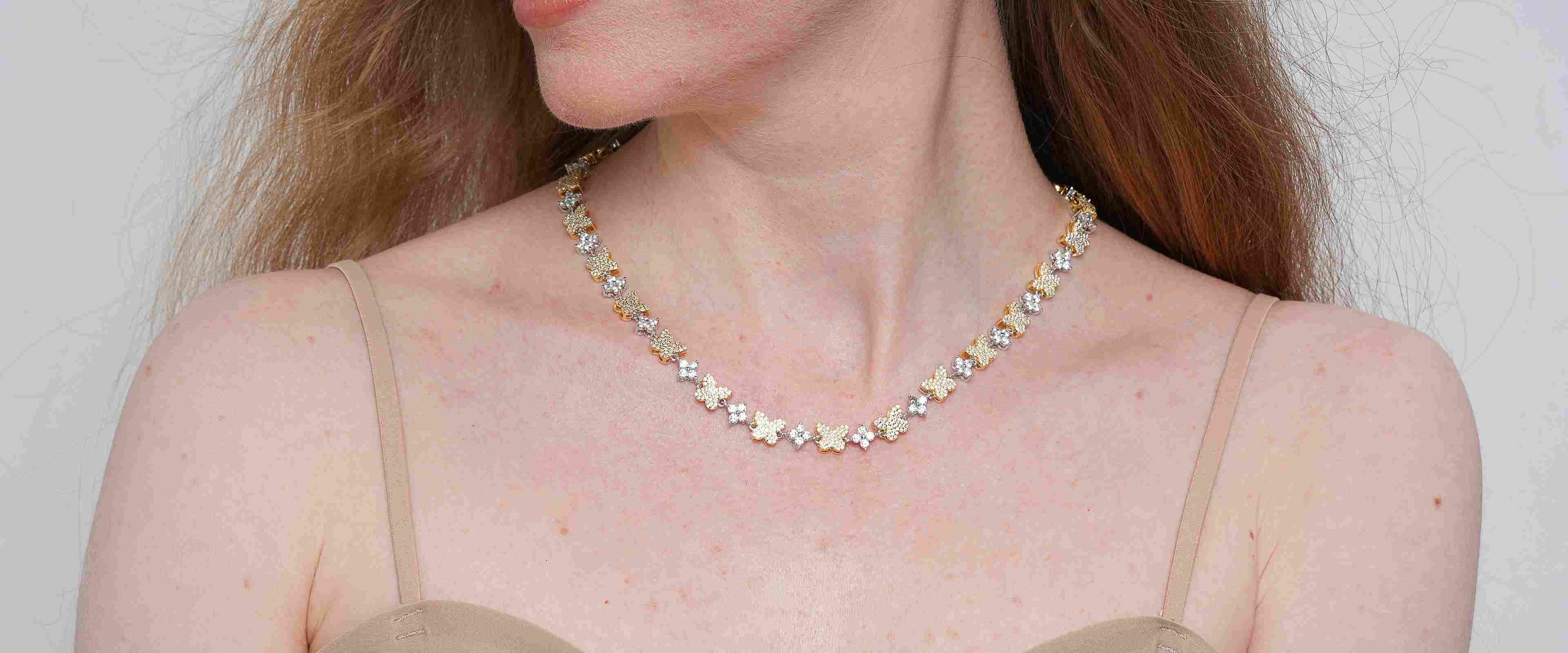 Shining Star Jewelry Fashion Trend Iced Out Zircon Women's Butterfly Necklace Shining Star Jewelry Fashion Trend Iced Out Zircon Women's Butterfly Necklace