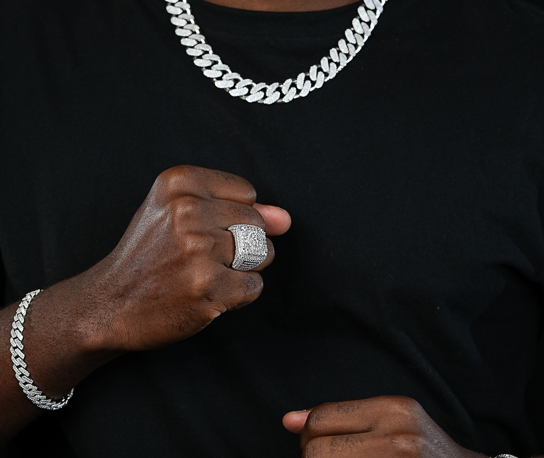 Shining Star Jewelry Pass Diamond Tester VVS Moissanite Men Hip Hop Cluster Ring
