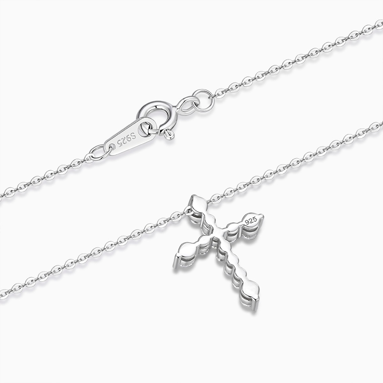 Shining Star Jewelry Women's Adjustable Moissanite Cross Pendant Fine Necklace Shining Star Jewelry Women's Adjustable Moissanite Cross Pendant Fine Necklace