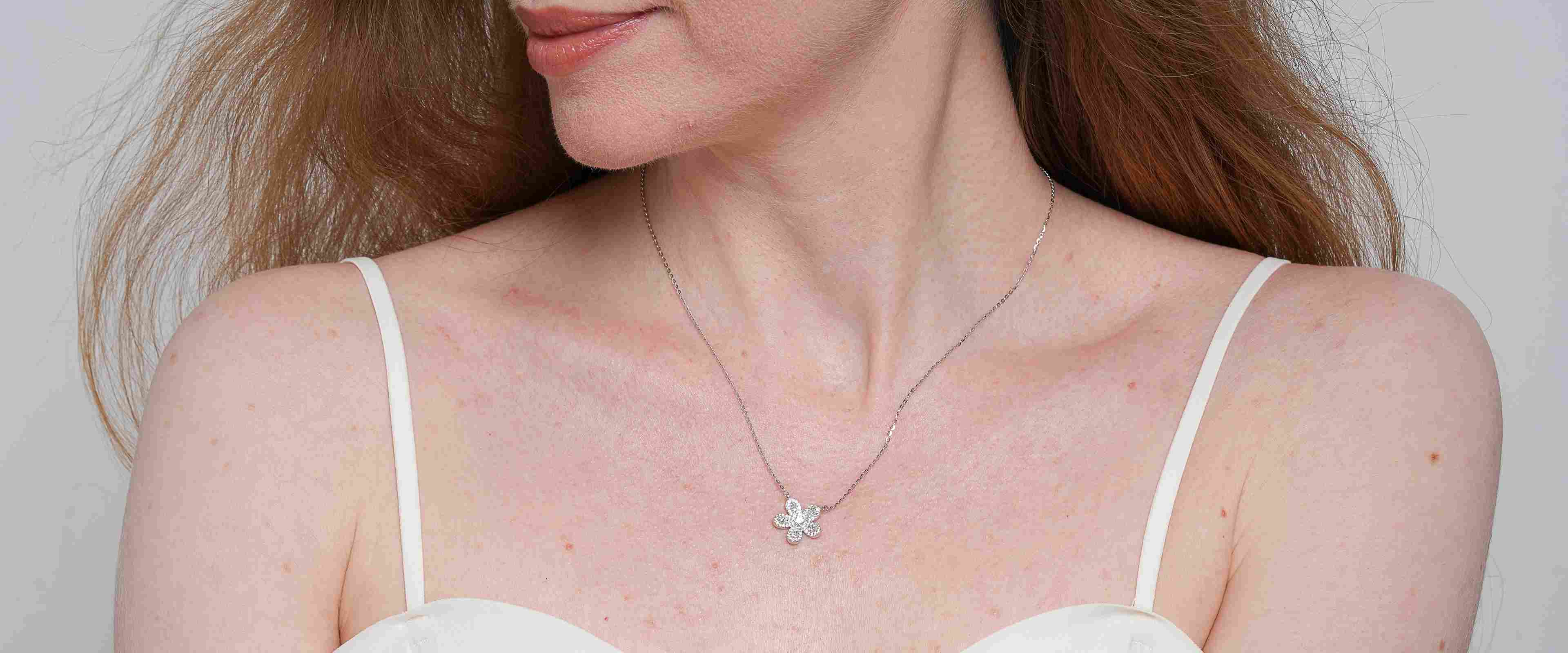 Shining Star Jewelry Adjustable Exquisite Diamond Flower Pendant Fine Necklace Shining Star Jewelry Adjustable Exquisite Diamond Flower Pendant Fine Necklace