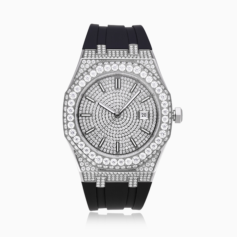 Iced Out Moissanite Mechanical Watch | D/VVS1 Stones-Shining Star