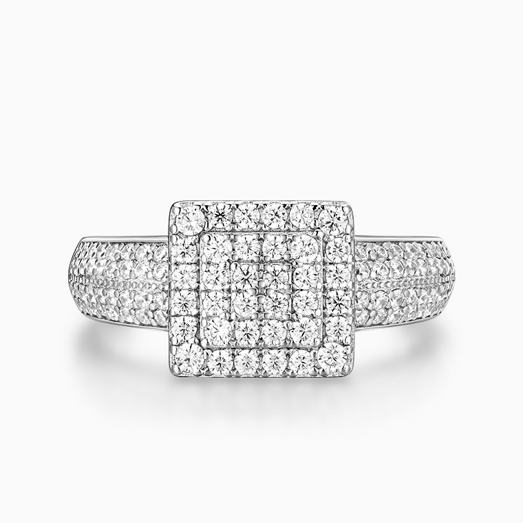 Shining Star Jewelry Custom Fashion Layer 925 Silver Zircon Square Ring Women Shining Star Jewelry Custom Fashion Layer 925 Silver Zircon Square Ring Women