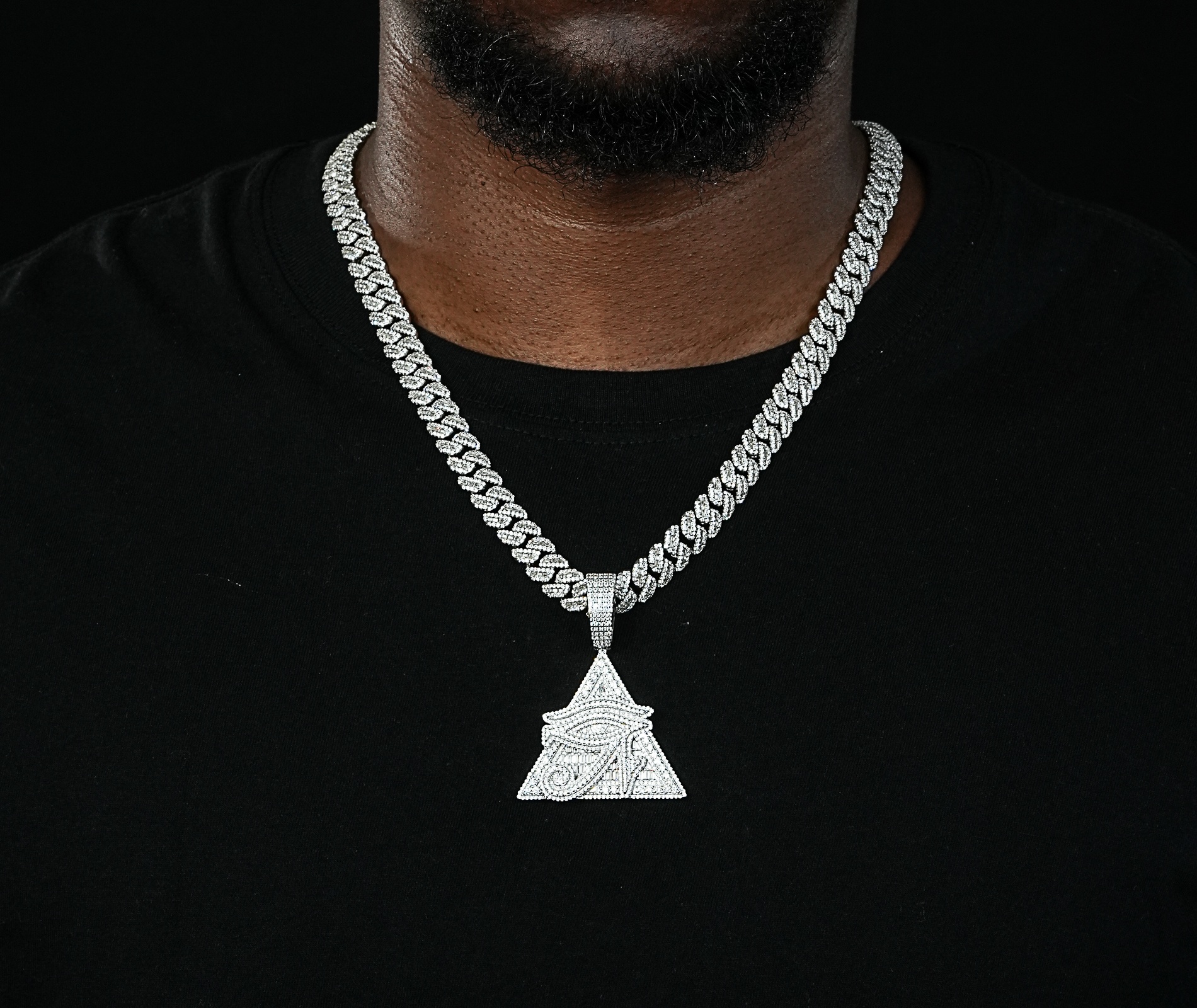 Shining Star Jewelry Hiphop Allah Luxury Zircon 925 Silver Pendants Jewelry