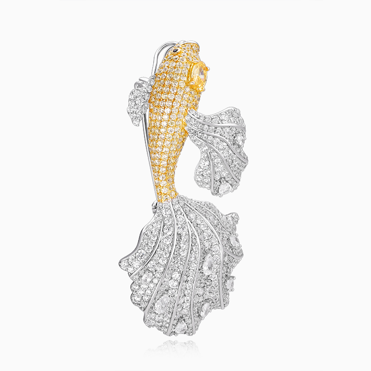 925 sterling silver women's brooch | Moissanite hip hop jewelry | Cvd hip hop jewelry