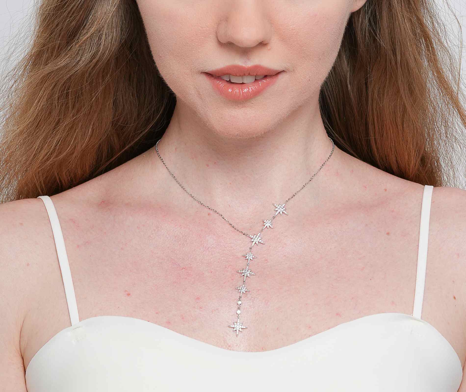 Shining Star Jewelry Adjustable Luxury Iced Out CZ Snowflake Fine Necklace Women Shining Star Jewelry Adjustable Luxury Iced Out CZ Snowflake Fine Necklace Women