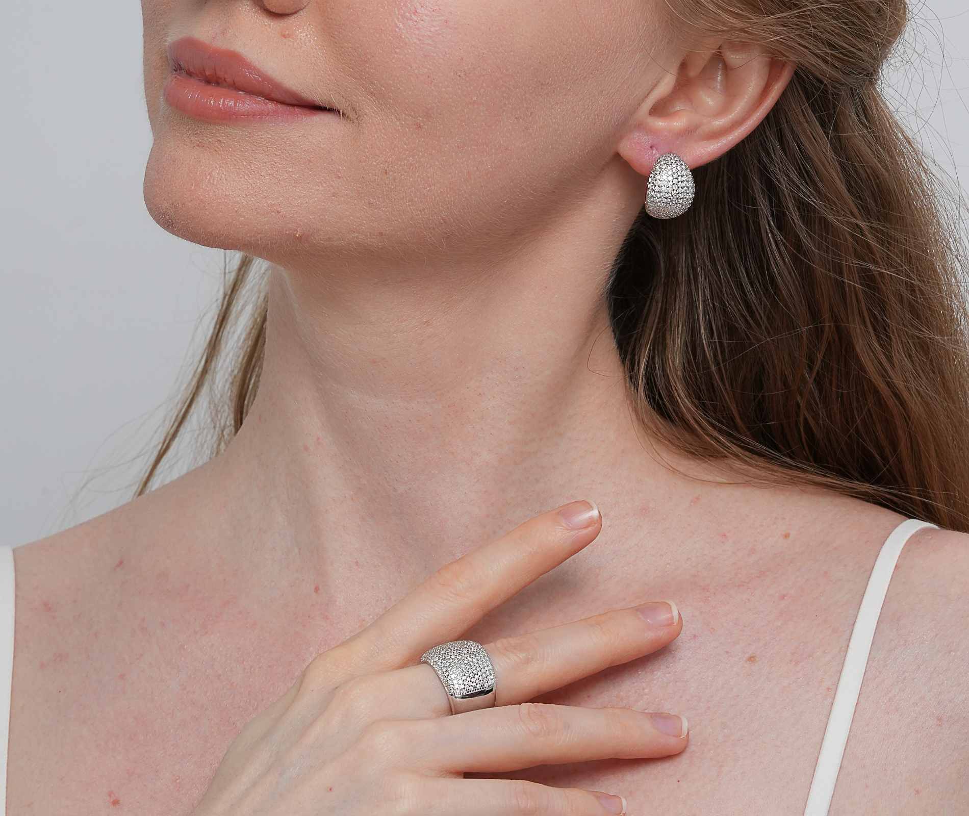 Shining Star Jewelry Women's Iced Out Zircon Chunky 925 Silver Jewelry Set Shining Star Jewelry Women's Iced Out Zircon Chunky 925 Silver Jewelry Set