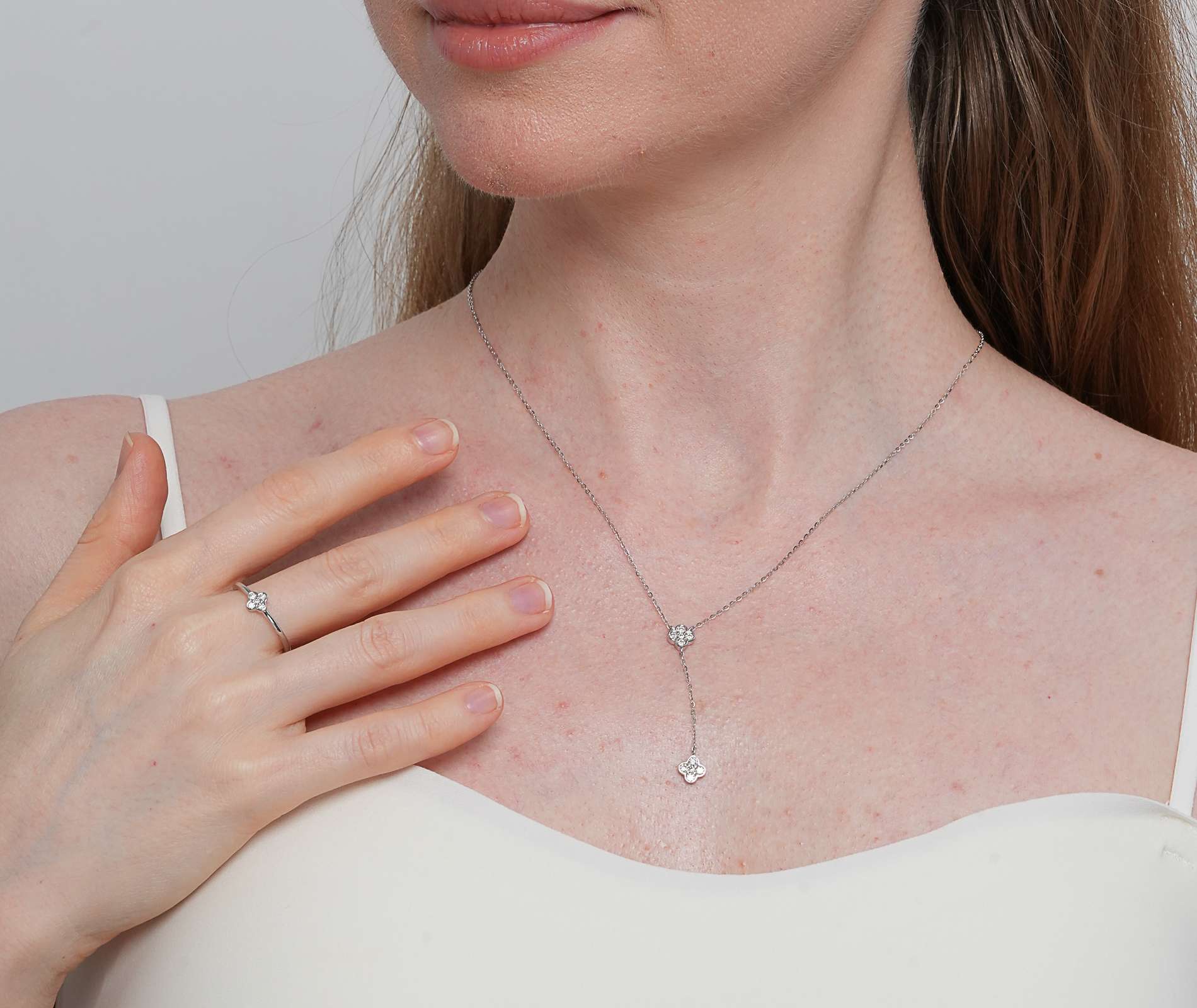 Shining Star Jewelry Hypoallergenic 925 Silver Jewelry Women Necklace Ring Sets Shining Star Jewelry Hypoallergenic 925 Silver Jewelry Women Necklace Ring Sets