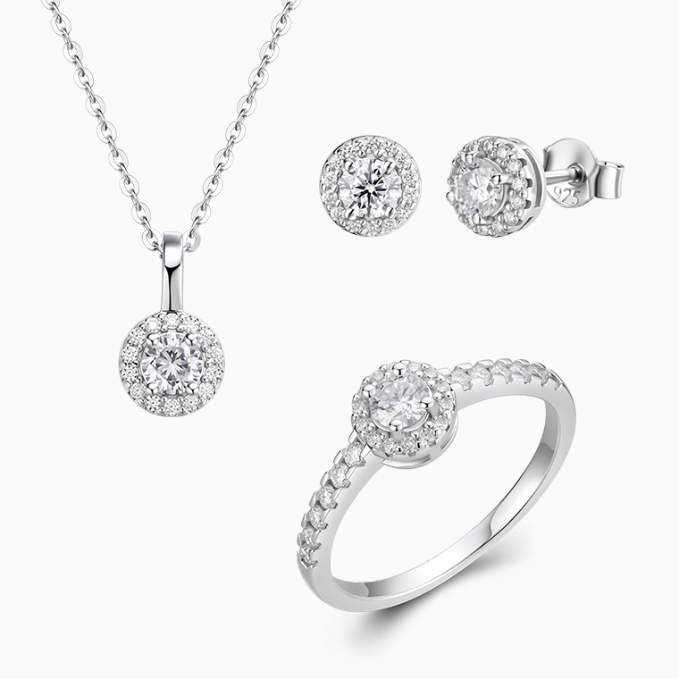925 sterling silver women's jewelry set | Moissanite hip hop jewelry | lab diamonds hip hop jewelry