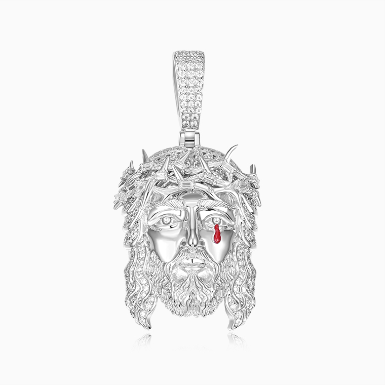 Shining Star Jewelry Trendy Charm Hip Hop 925 Silver Moissanite Jesus Pendant