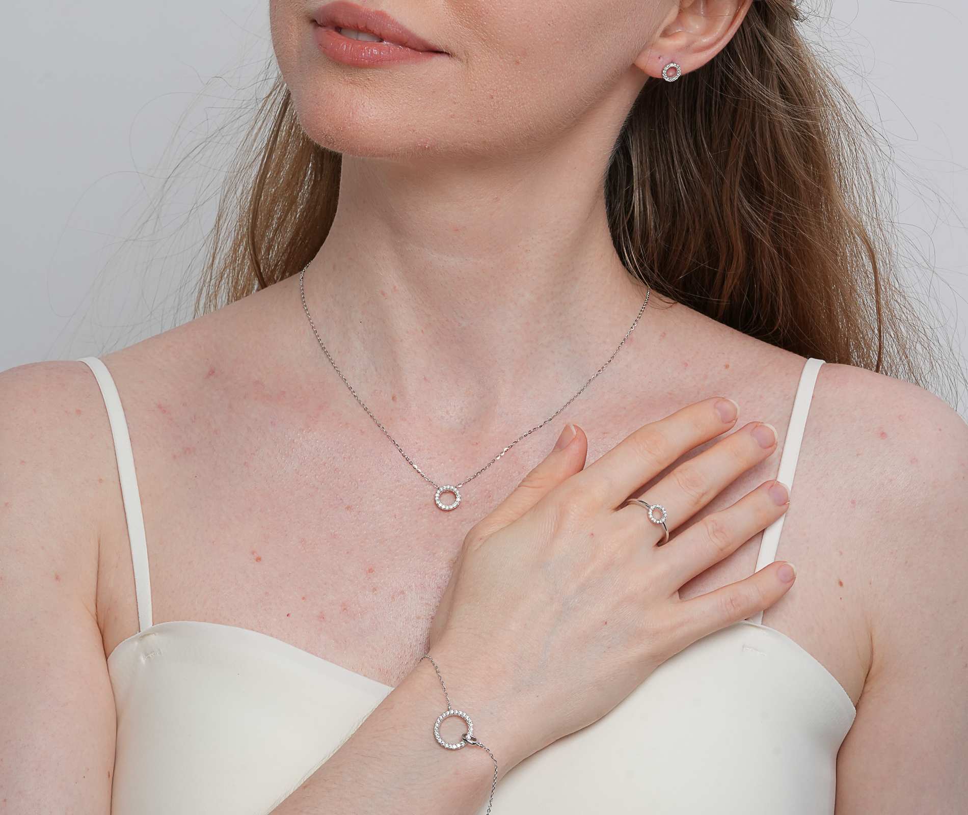 Shining Star Jewelry Silver Earrings & Pendant Bracelet Necklace Jewelry Set Shining Star Jewelry Silver Earrings & Pendant Bracelet Necklace Jewelry Set